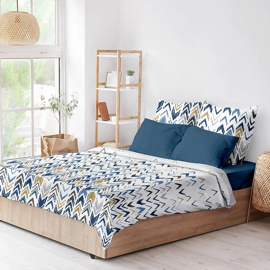 Bedsheet Set - 300TC Pastel Herringbone - Single & King - Size Single