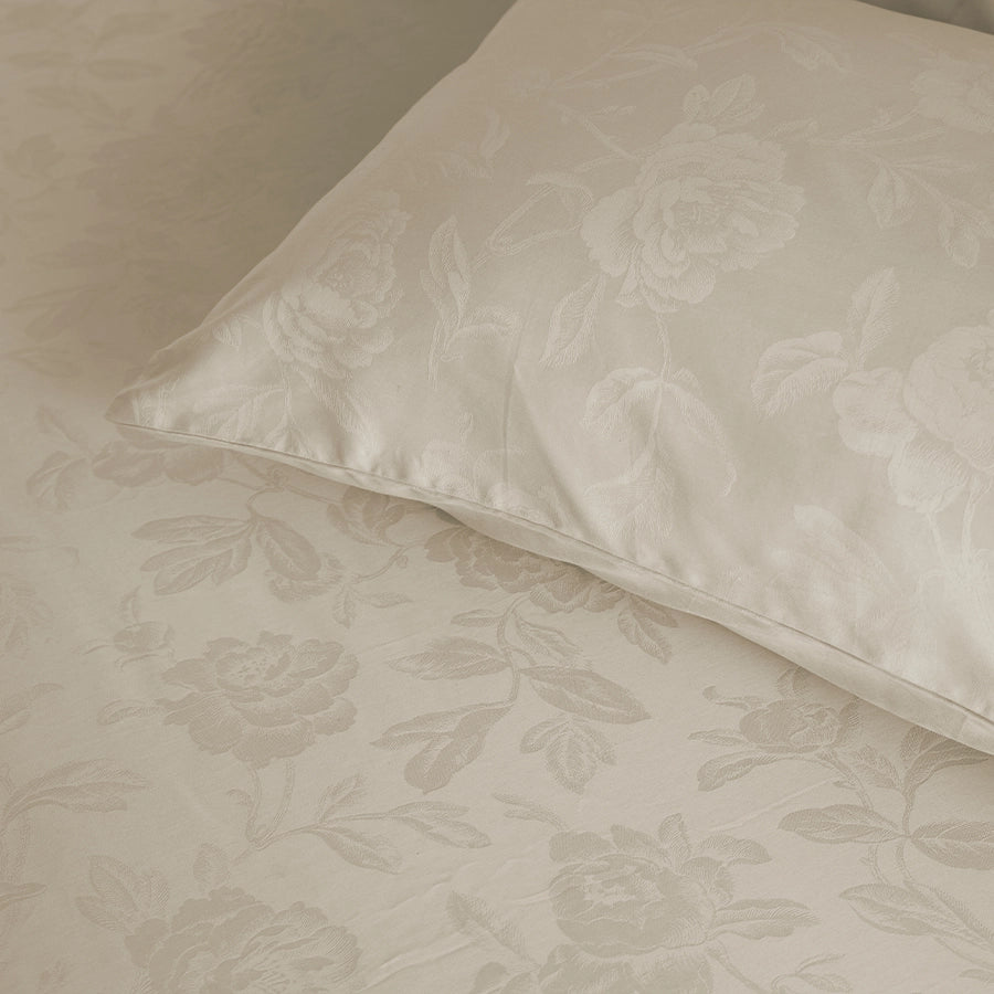 Bedsheet Set - Jacquard Rose - Beige - King