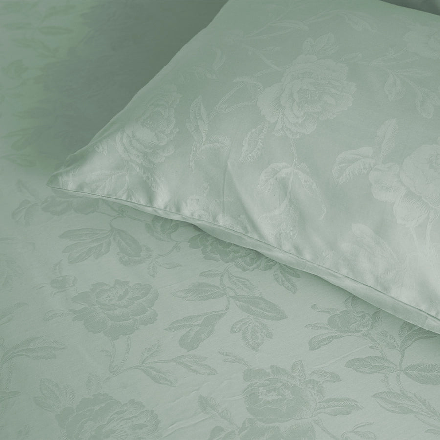 Bedsheet Set - Jacquard Rose - Sage - King