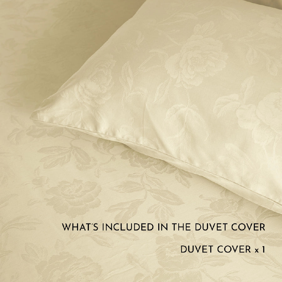 Duvet Cover - Jacquard Rose - Double [Duvet Cover - Jacquard Rose - Ivory - Double]