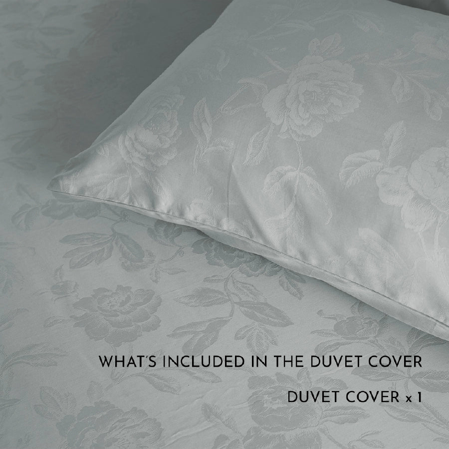 Fitted Set - Jacquard Rose - Light Grey - Queen & King