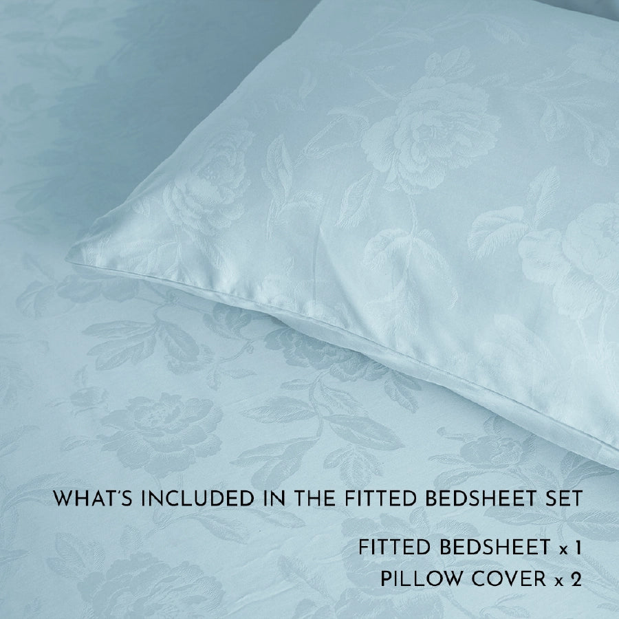 Duvet Cover - Jacquard Rose - Double [Duvet Cover - Jacquard Rose - Pale Blue - Double]