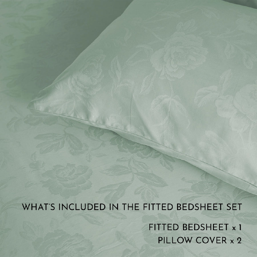 Duvet Cover - Jacquard Rose - Double [Duvet Cover - Jacquard Rose - Sage - Double]