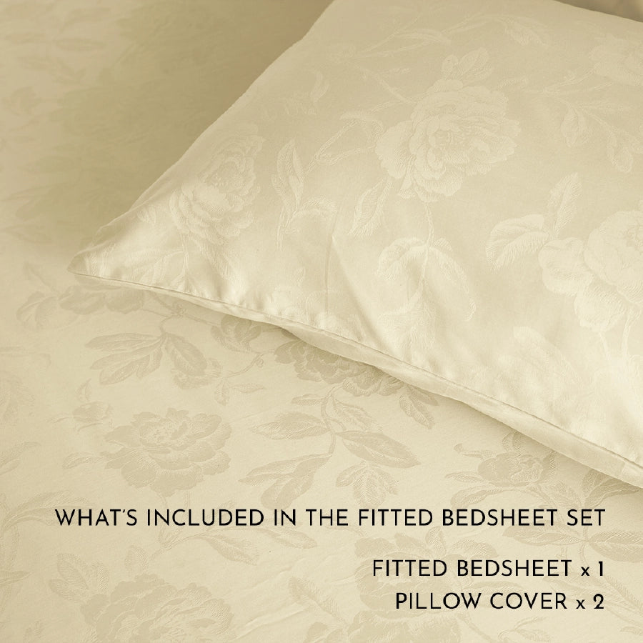 Duvet Cover - Jacquard Rose - Double [Duvet Cover - Jacquard Rose - Ivory - Double]