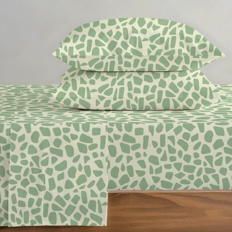 Bedsheet Set - Cheetah - Cheetah Green - Single & King - 200TC - Size Single