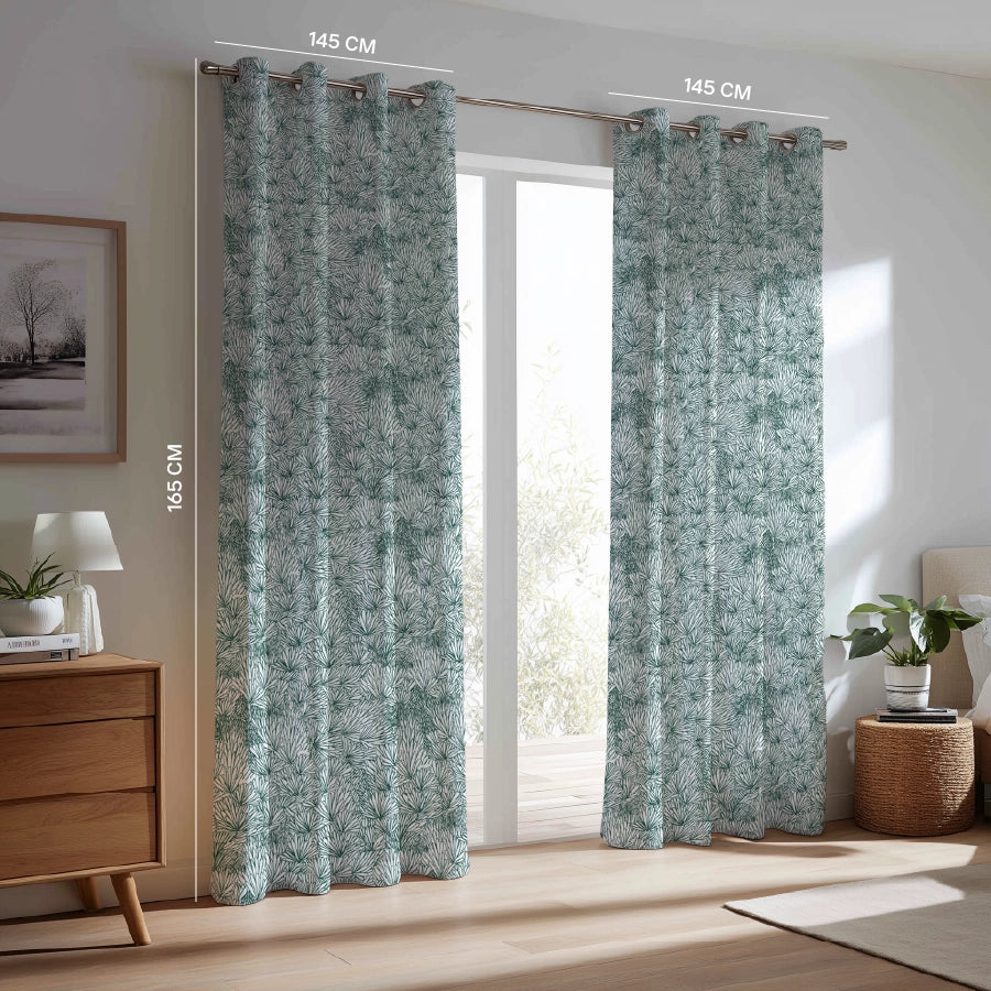 Jungle Calm Curtain (Pack of 2) - Window - 5 Feet - 200TC