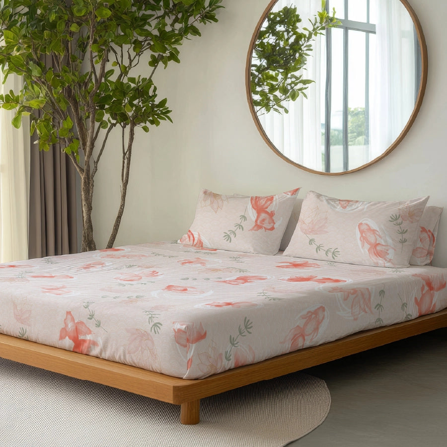 Fitted Sheet Set - Koi Fish - Queen & King - 200TC