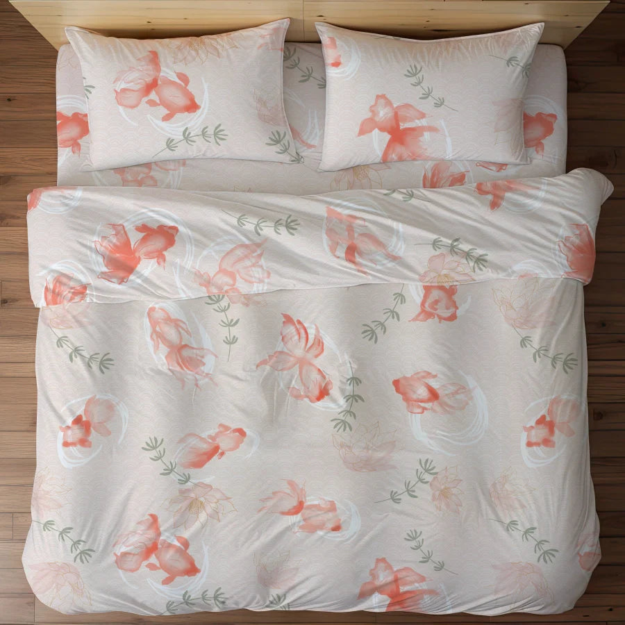 Bedsheet Set - Koi Fish - Single & King - 200TC - Size Single