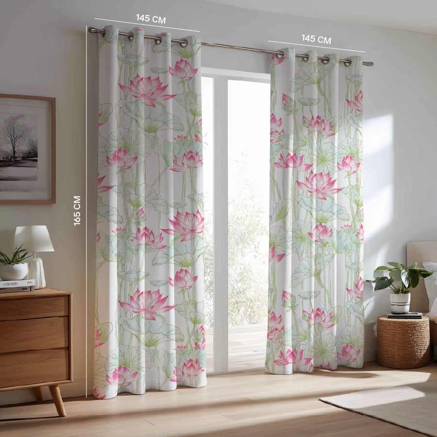 Lotus Elegance Curtain (Pack of 2) - Window - 5 Feet - 200TC