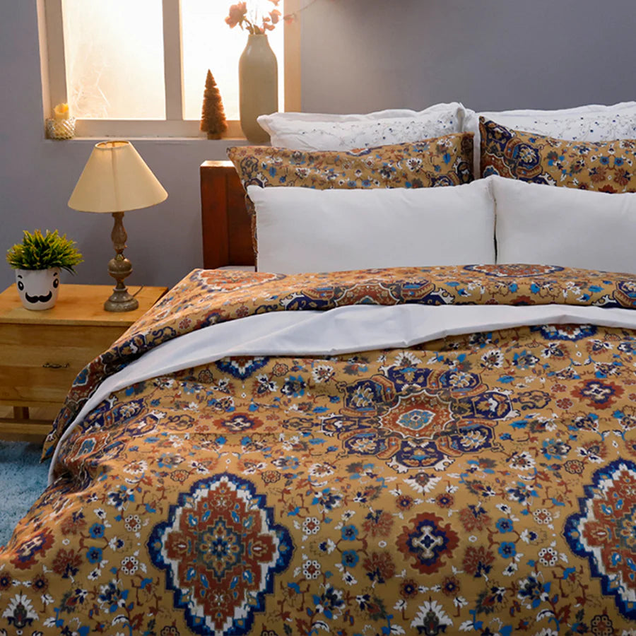 Bedsheet Set - 300TC Medallion Earth - Single & King