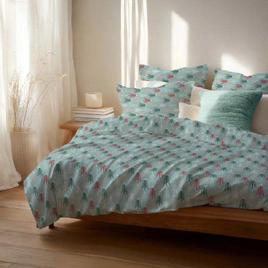 Bedsheet Set - Merry Spruce - Single & King - 200TC - Size Single