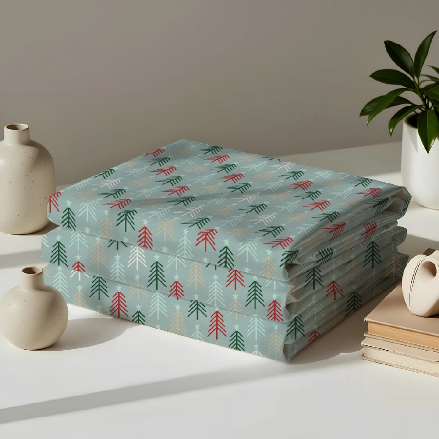 Bedsheet Set - Merry Spruce - Single & King - 200TC