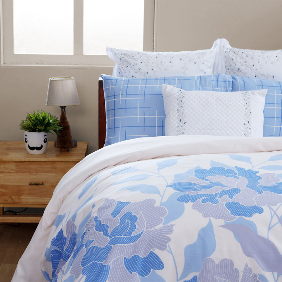 Buy Printed Kids Fitted Bedsheet Set Online In India – Blue Dahlia