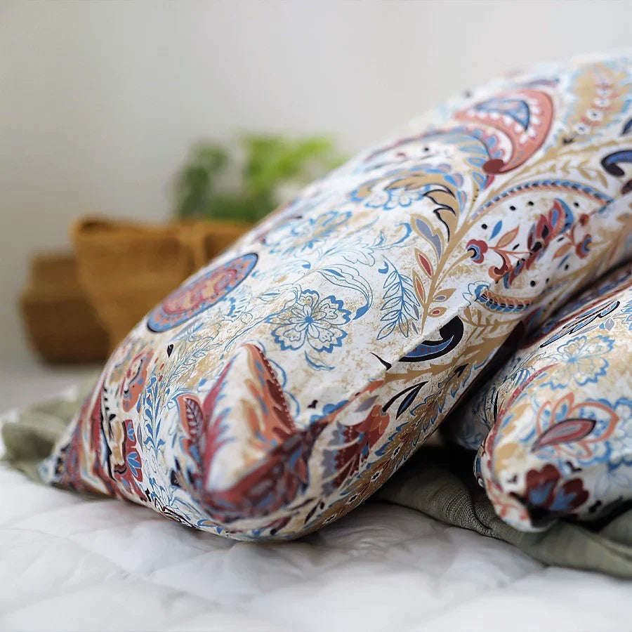 Bedsheet Set - 300TC Parsely Bohemian - Rosewood Red - Single & King - Size Single