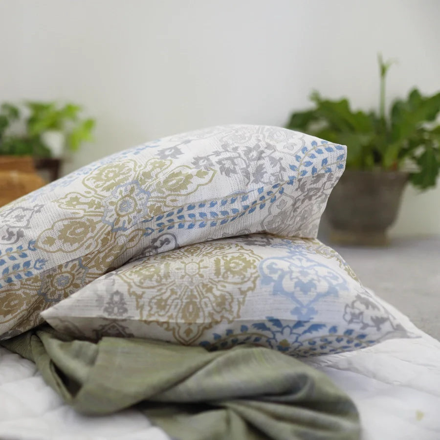 Bedsheet Set - 300TC Pastel Brocade - Periwinkle Blue - Single & King - Size Single