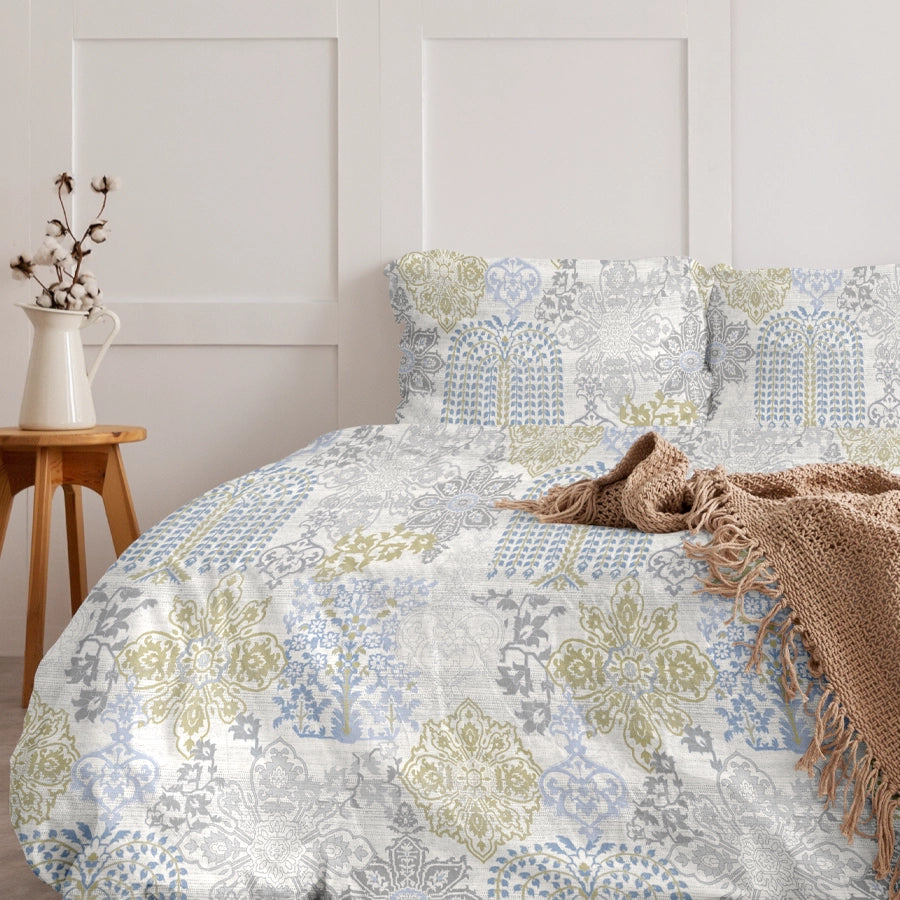 Pillow Cover - 300TC Pastel Brocade - Periwinkle Blue