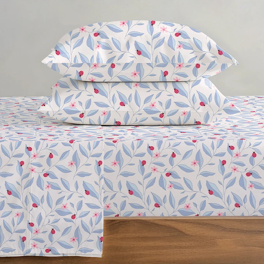 Bedsheet Set - Peaceful Ladybug - Single & King - 300TC - Size Single