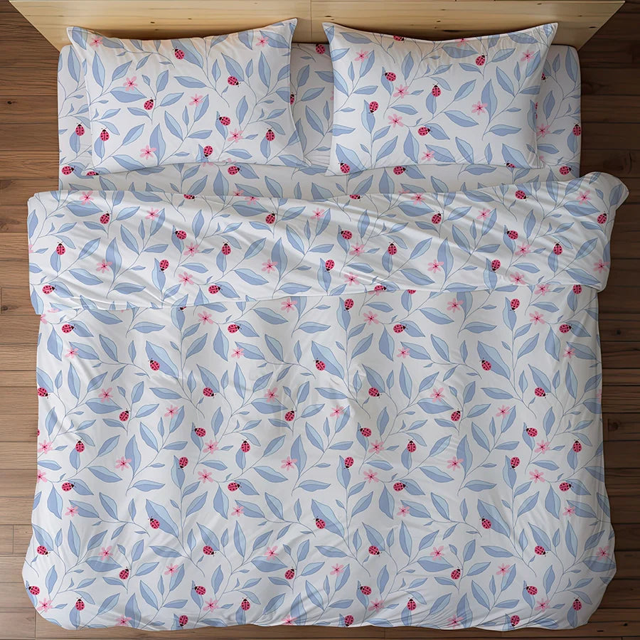 Bedsheet Set - Peaceful Ladybug - Single & King - 300TC - Size Single