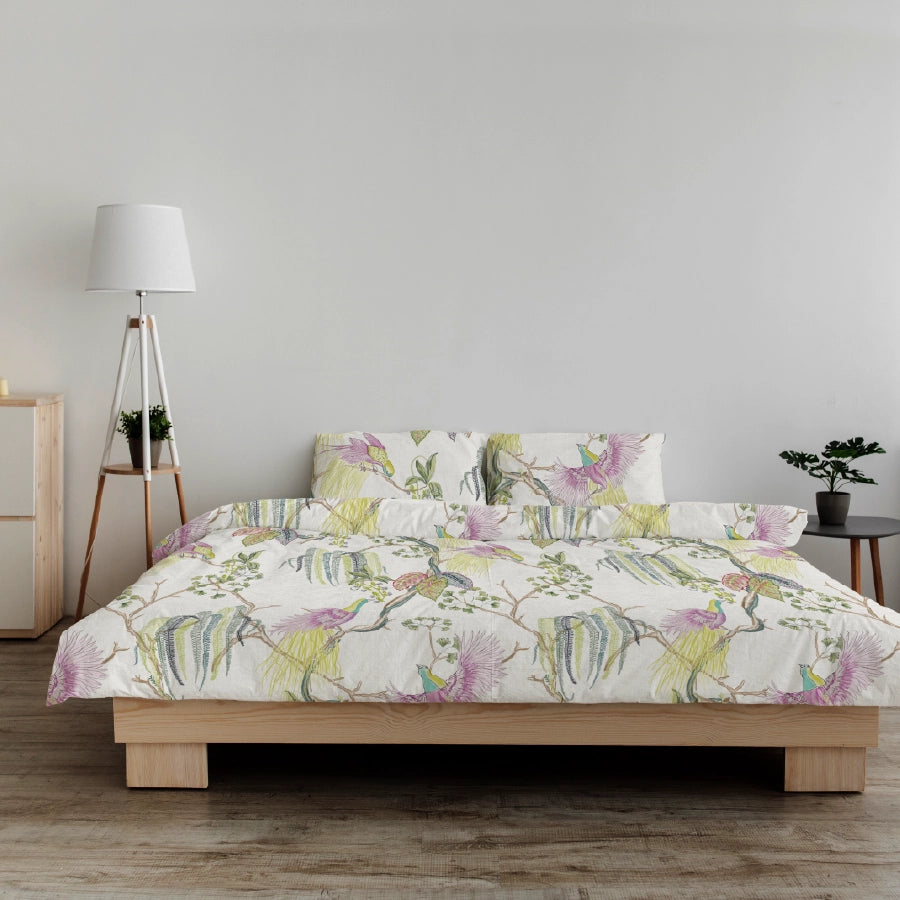 Duvet Cover - Secret Groove - Beige, White - Double - 200TC