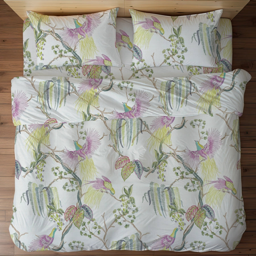 Bedsheet Set - Secret Groove - Beige, White - Single & King - 200TC