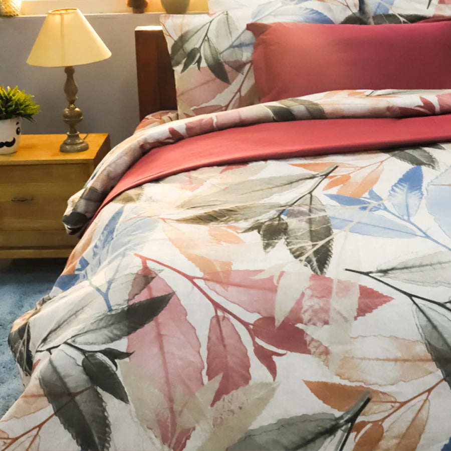 Bedding Bundle - Bedsheet Set with Quilt & Pillows - Spring Time Pastel - 300TC