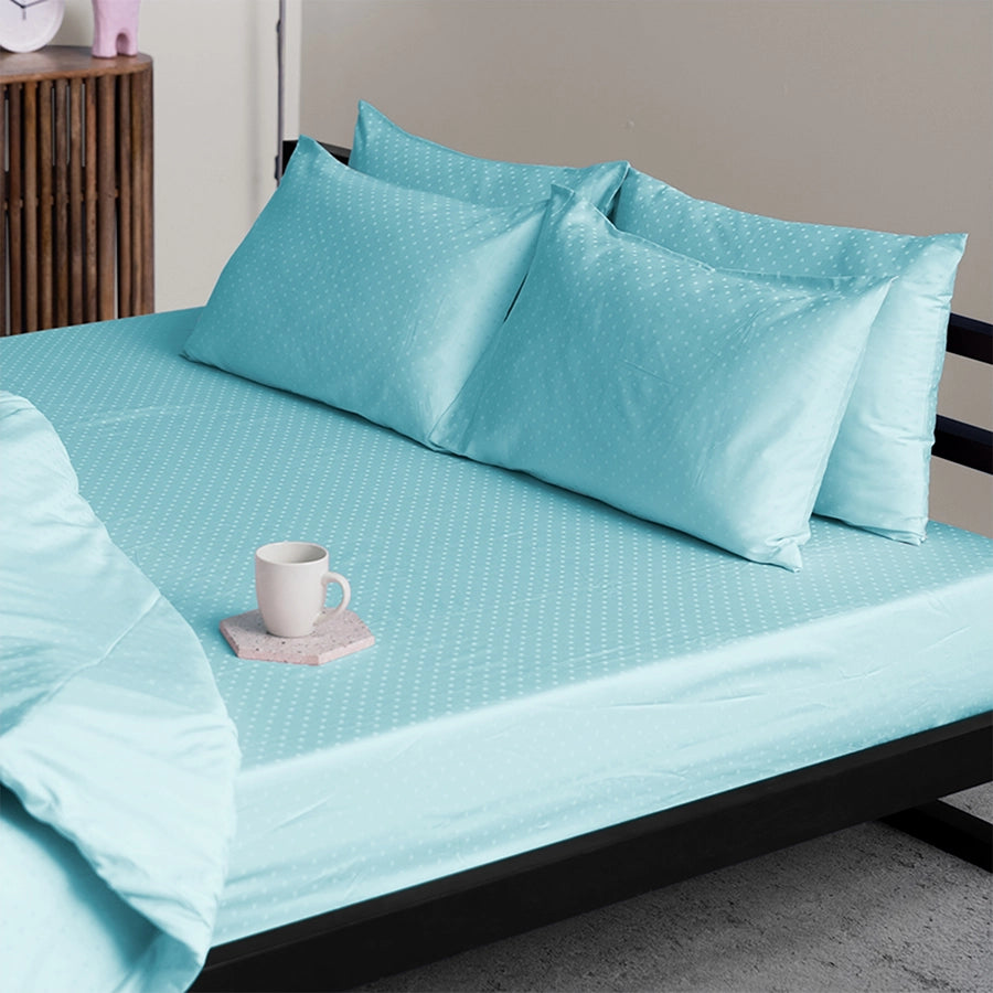 Duvet Cover - 300TC Swiss Dot - Double [Duvet Cover - 300TC Swiss Dot - Sky Blue - Double]