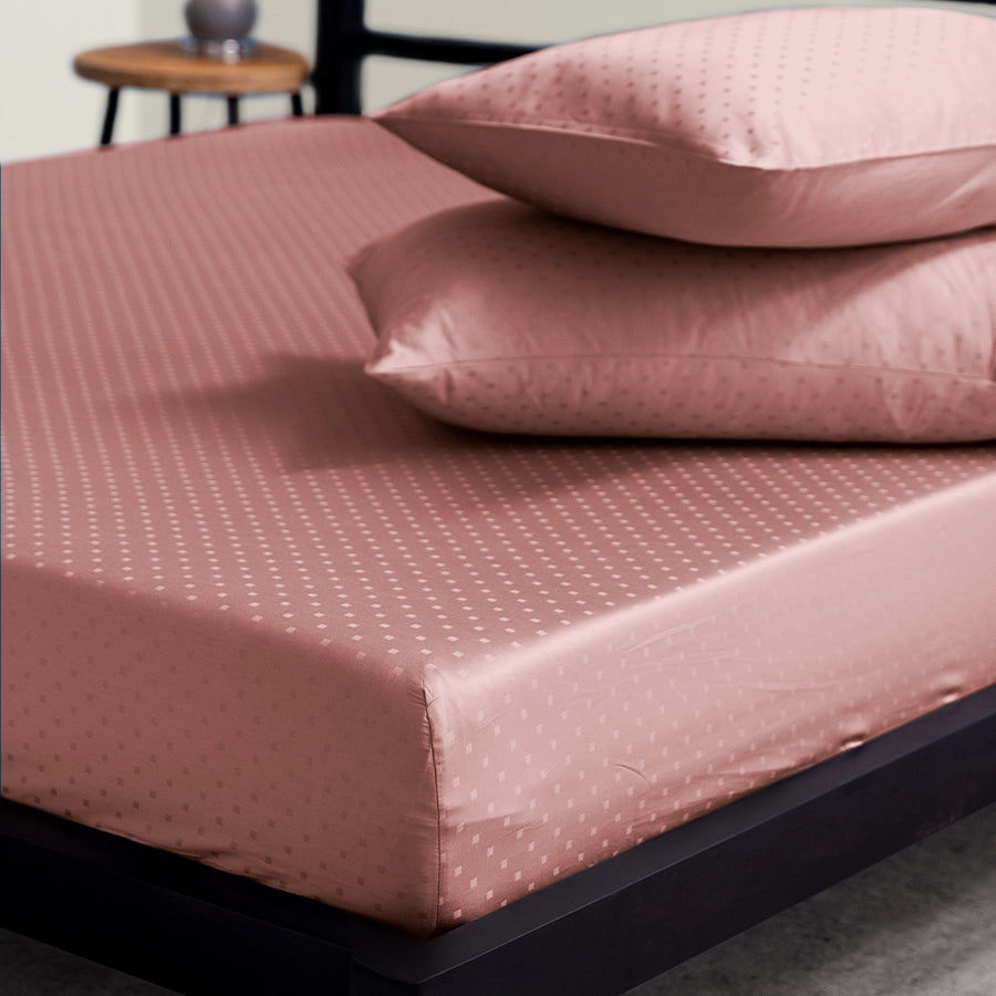 Bedsheet Set - 300TC Swiss Dot - Desert Sand - Single & King