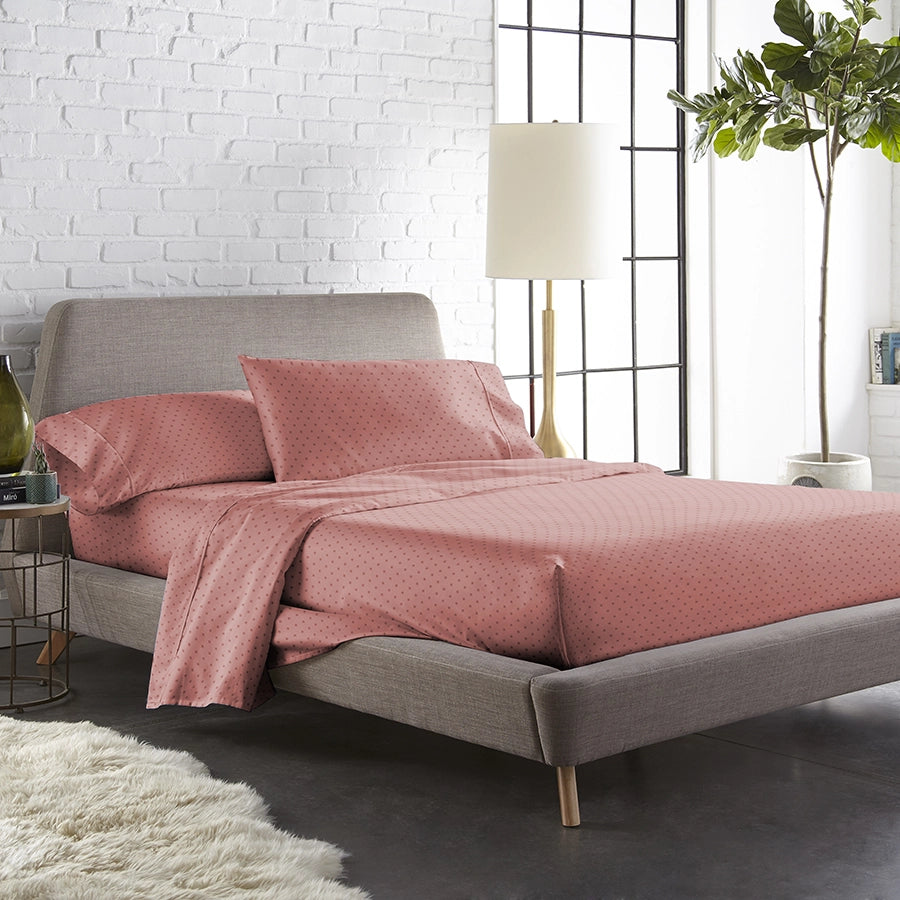 Bedsheet Set - 300TC Swiss Dot - Desert Sand - Single & King