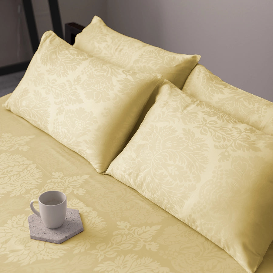 Fitted Sheet Set - Symmetrical - Jacquard - Queen & King [Fitted Sheet Set - Symmetrical - Jacquard - Ivory - Queen & King]