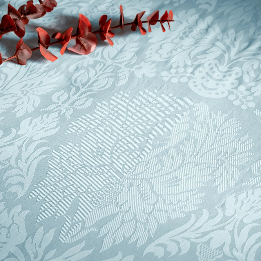 Bedding Bundle - Bedsheet Se [Bedding Bundle - Bedsheet Set with Duvet Cover - 300TC Symmetrical Jacquard - Pale Blue - King]