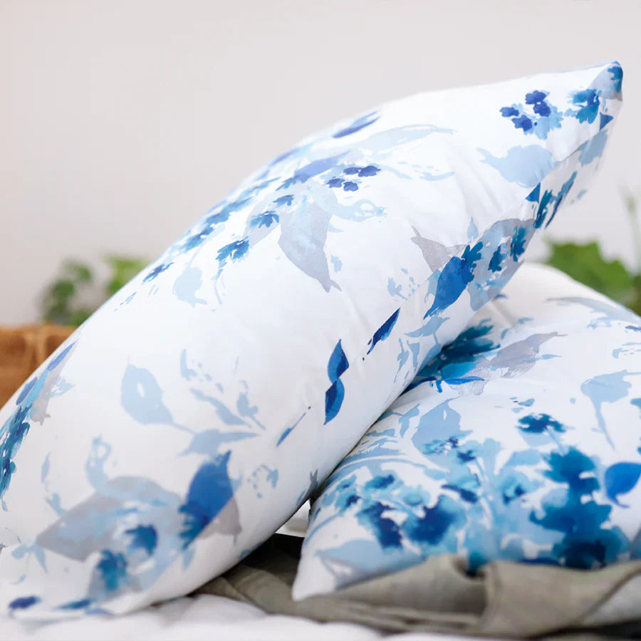 Bedsheet Set - 300TC Vibrant Snapdragon - Blue - Single & King - Size Single