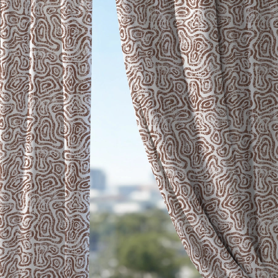Wavy Art Curtain (Pack of 2) - Window - 5 Feet - 200TC