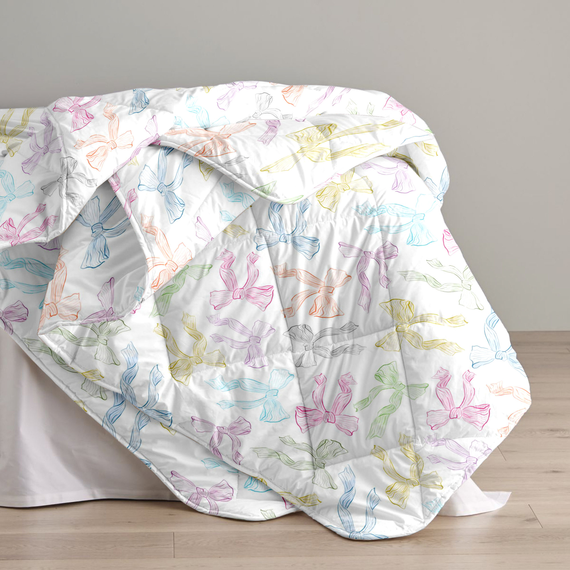 Quilt / AC Comforter - Bow - Bow White - Double - 300TC