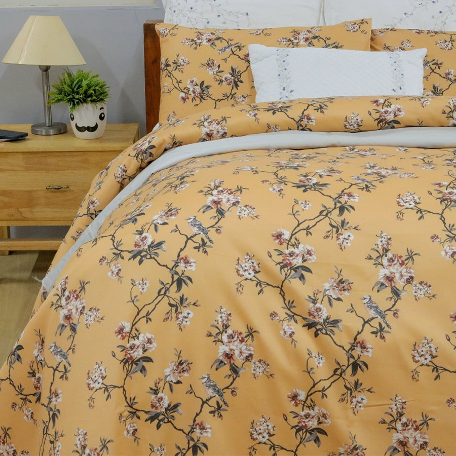 Bedding Bundle - Bedsheet Set with Quilt & Pillows - Cherry Blossom